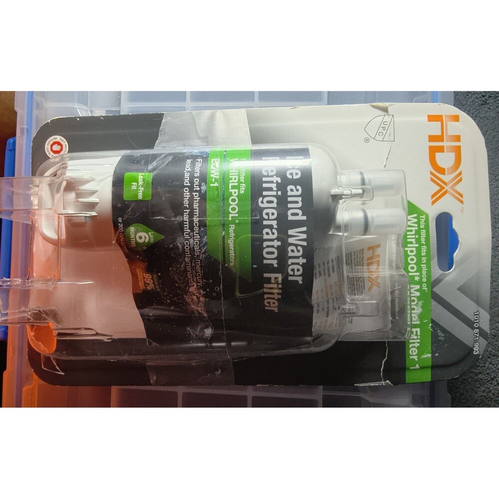 HDX Eqw-1 Ice & Water Refrigerator Filter Replacement For Whirlpool 6 Month New